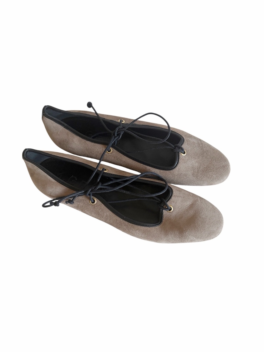 M Gemi The Ondina Suede Beige Round Toe Lace-up Flats size 41 EU